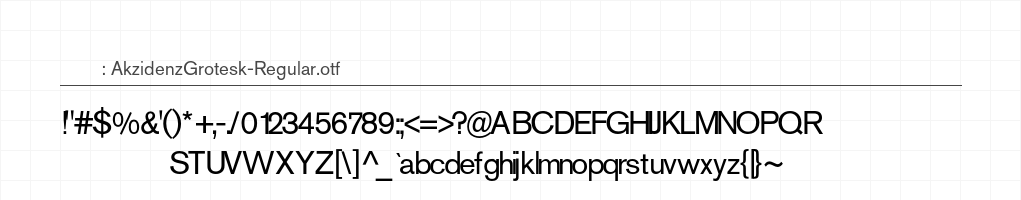 AkzidenzGrotesk-Regular 字符集预览