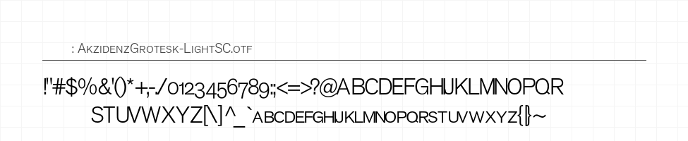 AkzidenzGrotesk-LightSC 字符集预览