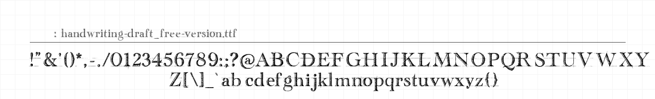 handwriting-draft_free-version 字符集预览