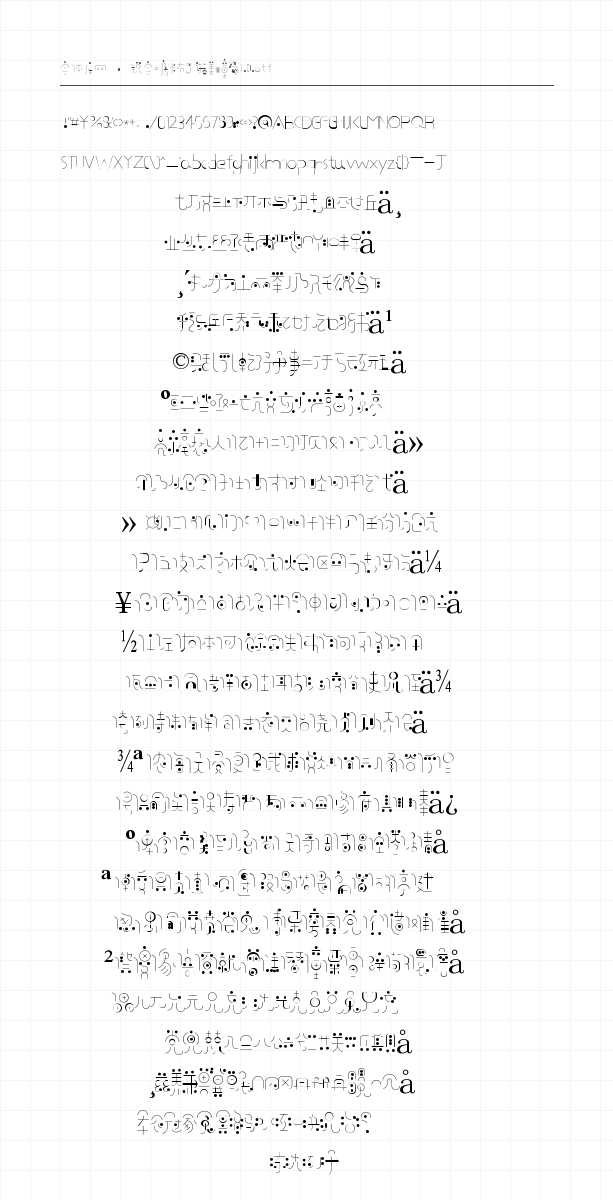 锐字工房卡布奇诺美瞳简1.0 - 完整字符集预览