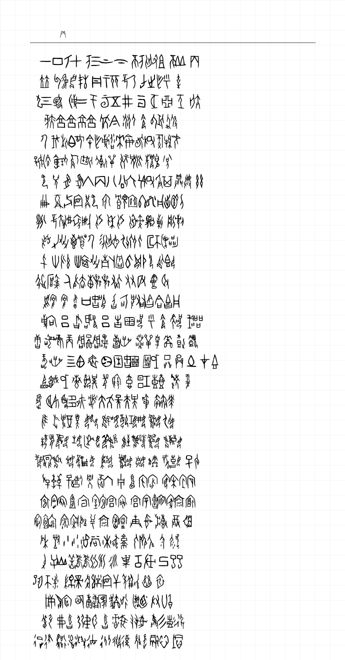 方正甲骨文 - 完整字符集预览