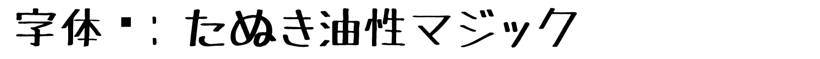 たぬき油性マジック - 艺术体字体